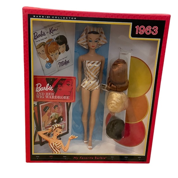 Barbie Other - 1963 My Favorite Barbie Reproduction Set Fashion Queen Barbie Wig Wardrobe Doll